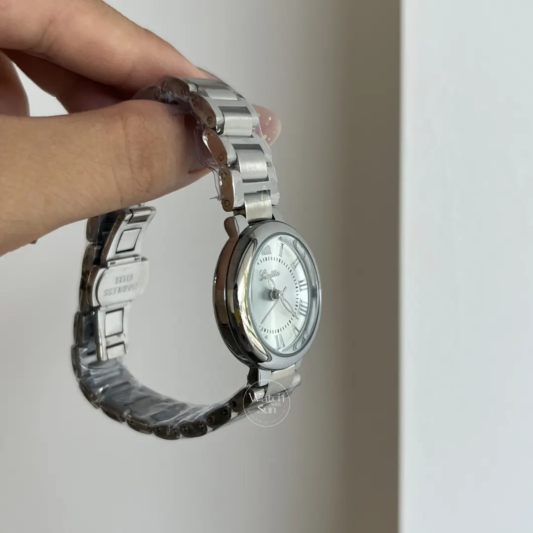 Minimalist Style Gold/Silver Round Bracelet Ladies Watch