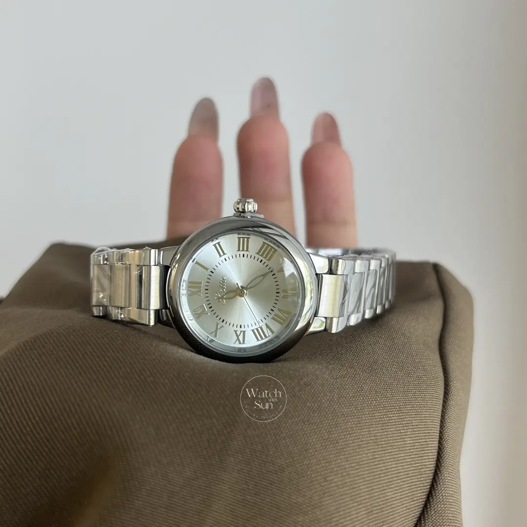 Minimalist Style Gold/Silver Round Bracelet Ladies Watch