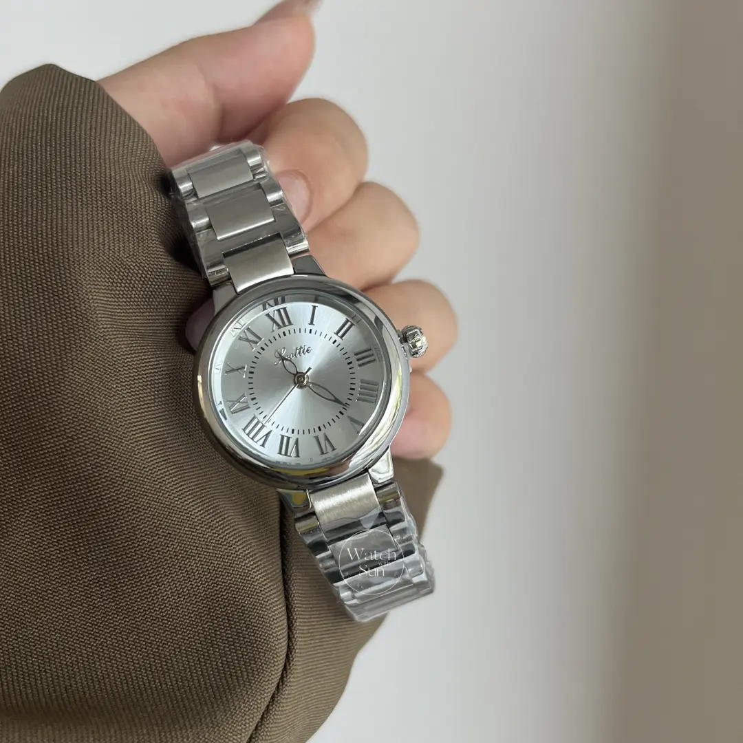 Minimalist Style Gold/Silver Round Bracelet Ladies Watch