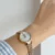 Vintage Gold/Silver Round Face Mother of Pearl Watch