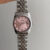 Chic Style Silver-Pink Round Bracelet Watch for Women