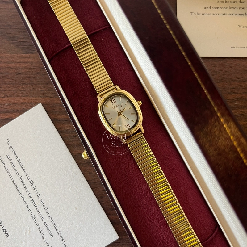 Vintage Gold/Silver Square Face Bracelet Watch