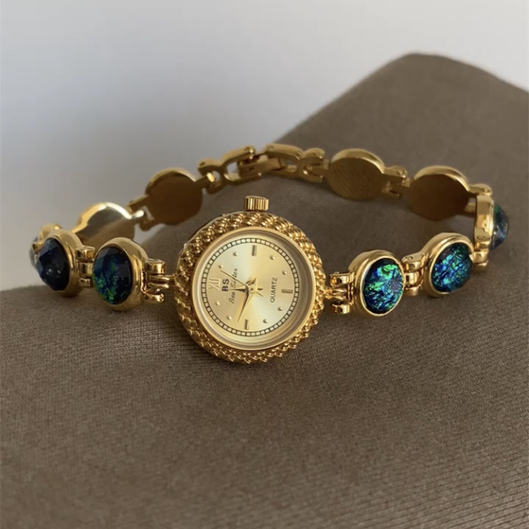 Vintage Colorful Stone Wristwatch for Women