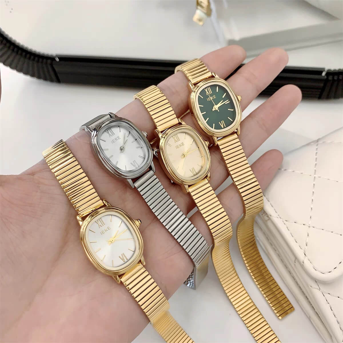 Vintage Gold/Silver Square Face Bracelet Watch