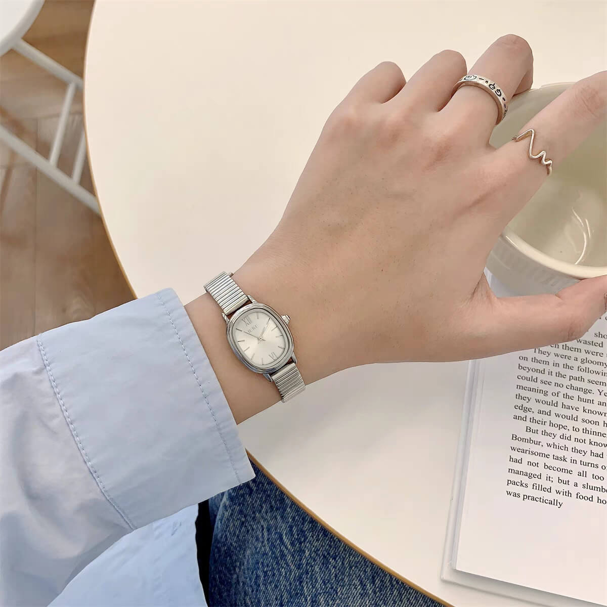 Vintage Gold/Silver Square Face Bracelet Watch