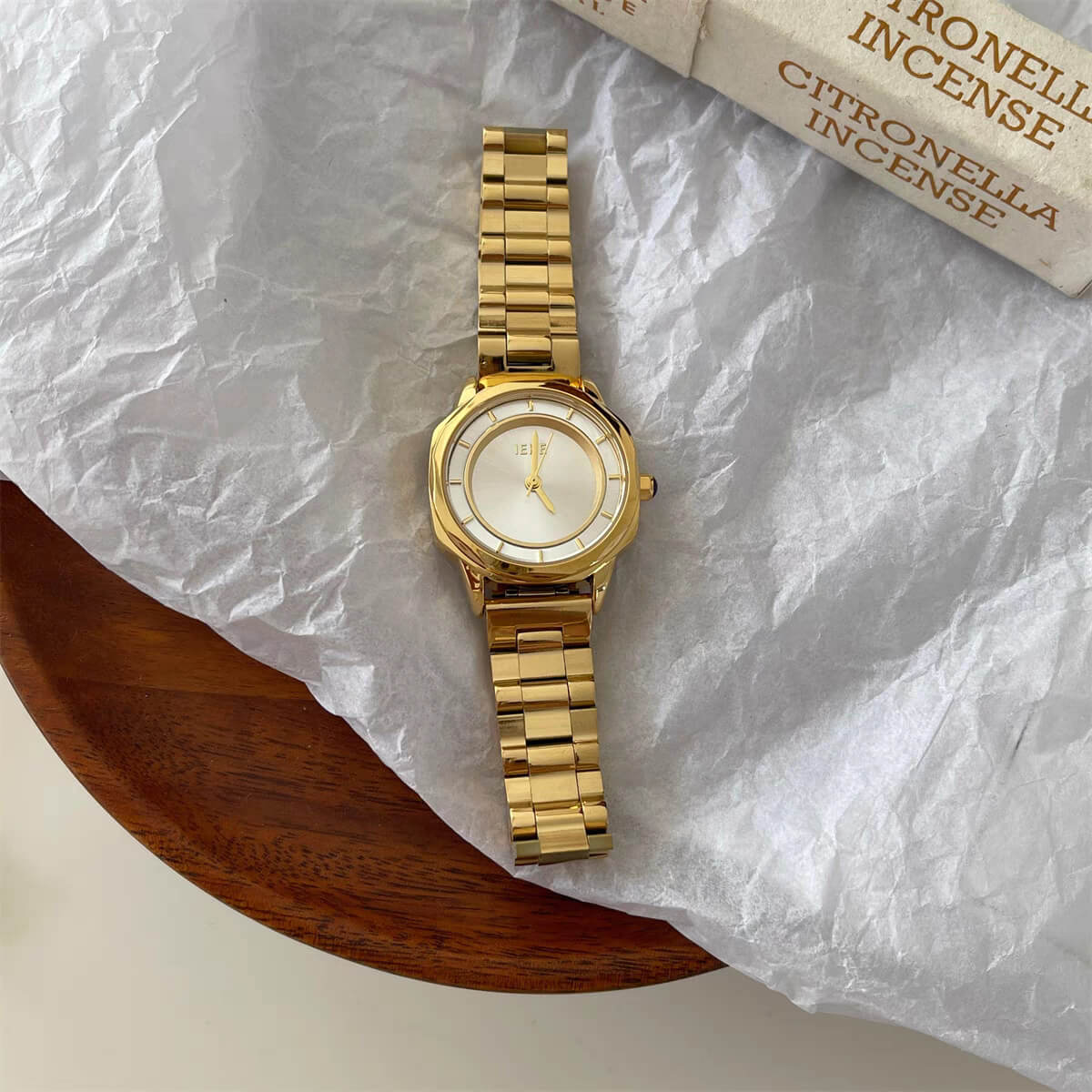 Vintage Silver/Gold Round Stainless Steel Watch