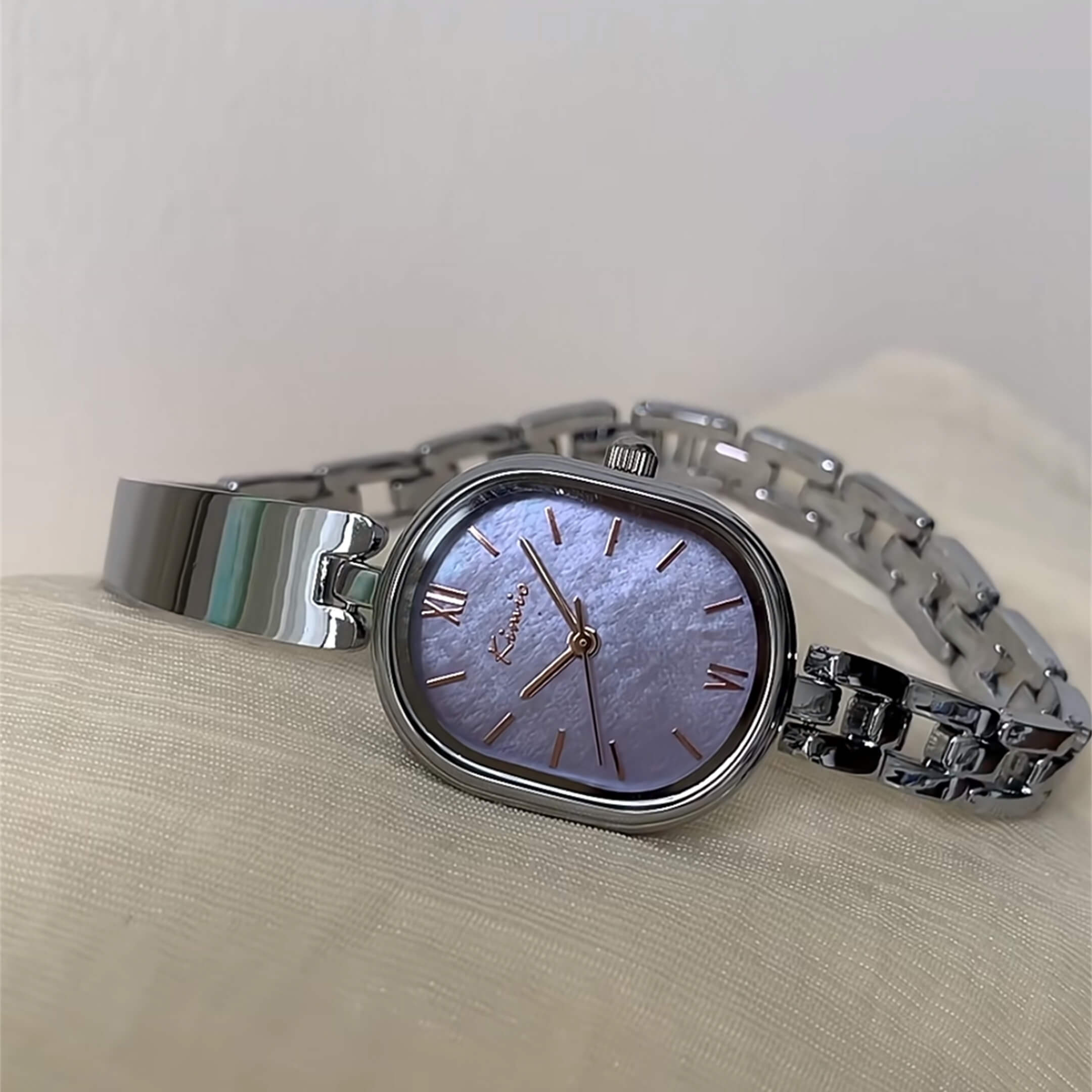 Chic Purple Mother of Pearl Face Bracelet Watch