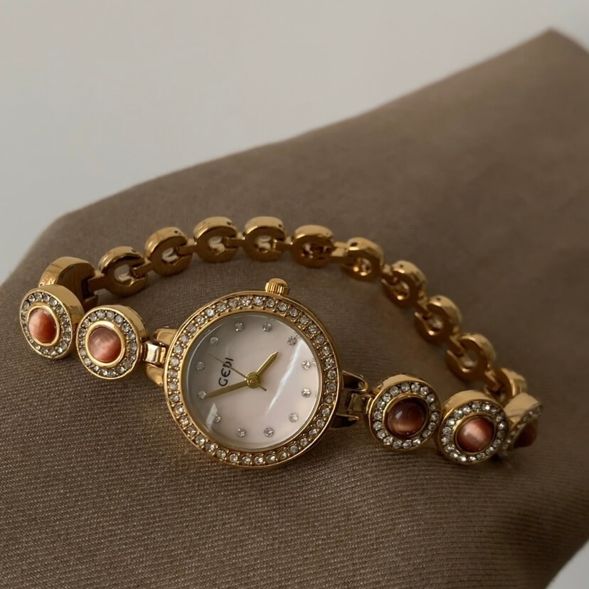 Vintage Style Cats Eye Stone Bracelet Watch