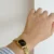 Chic Style Brown/White Oval Stainless Steel Bracelet Watch