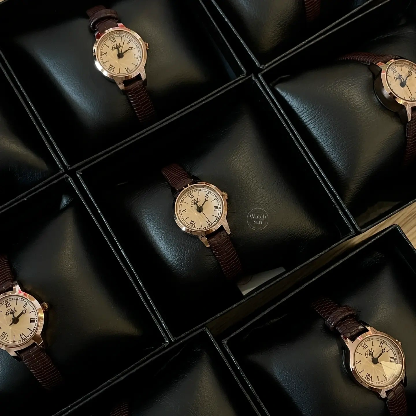 Vintage Style Round Face Brown Leather Watch