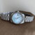 Dainty Style Blue Round Face Silver Bracelet Women's Watch