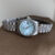Dainty Style Blue Round Face Silver Bracelet Women's Watch