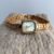 Classic Gold/Purple/Blue Small Rectangle Face Women's Bracelet Watch