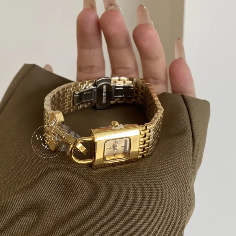 Chic Lock Shaped Stainless Steel Bracelet Watch