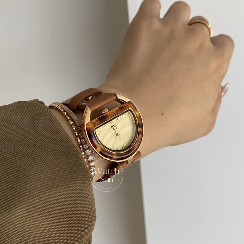 Chic Style Red/Brown Genuine Leather Women's Watches