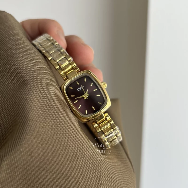 Classic Gold/Purple/Blue Small Square Women's Watch