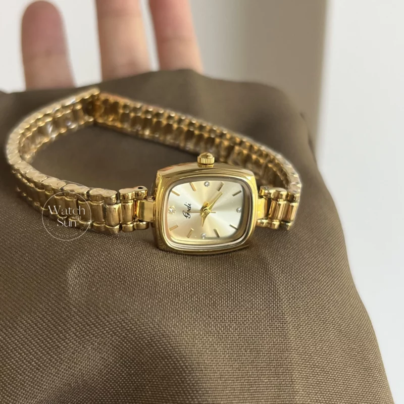 Classic Gold/Purple/Blue Small Square Women's Watch