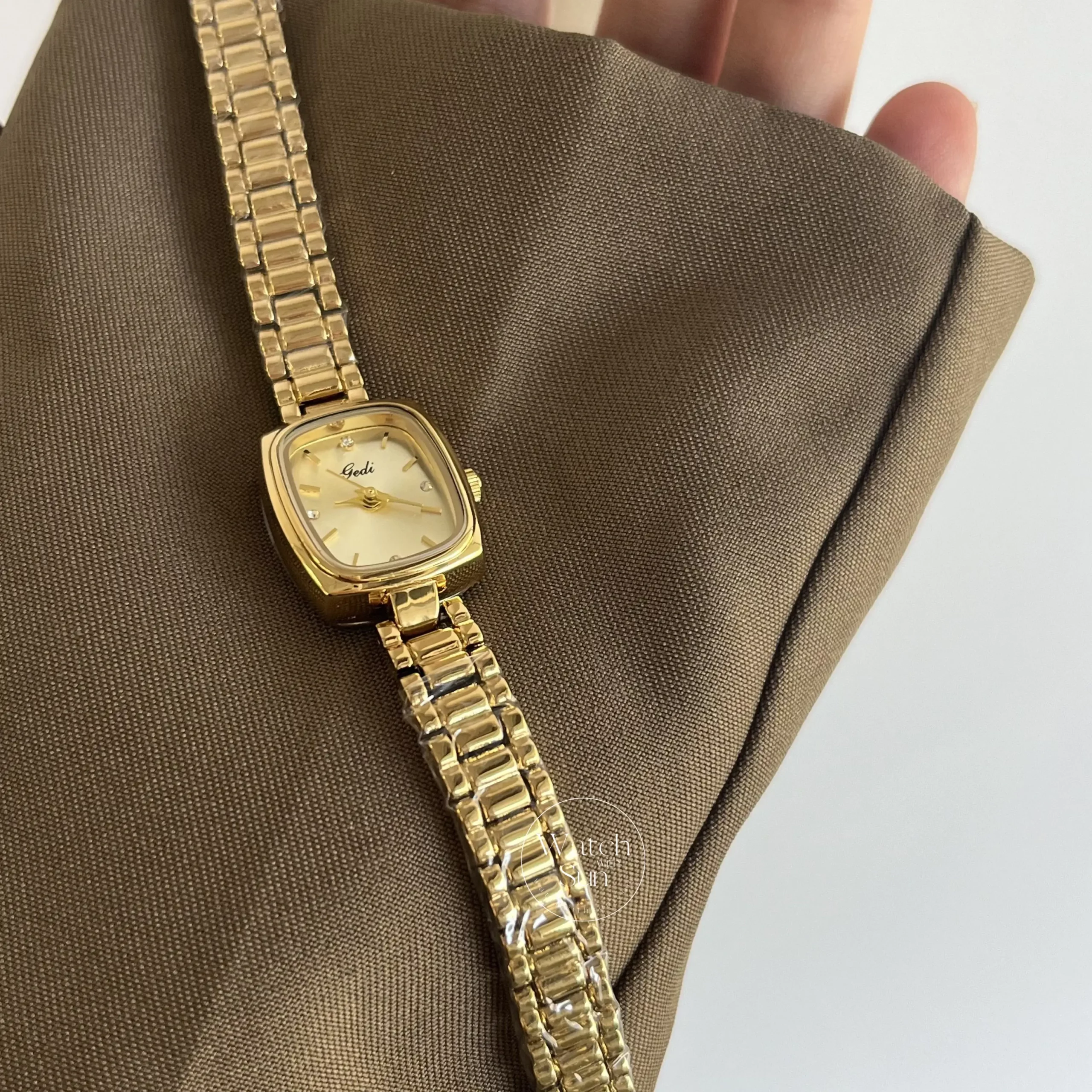 Classic Gold/Purple/Blue Small Square Women's Watch