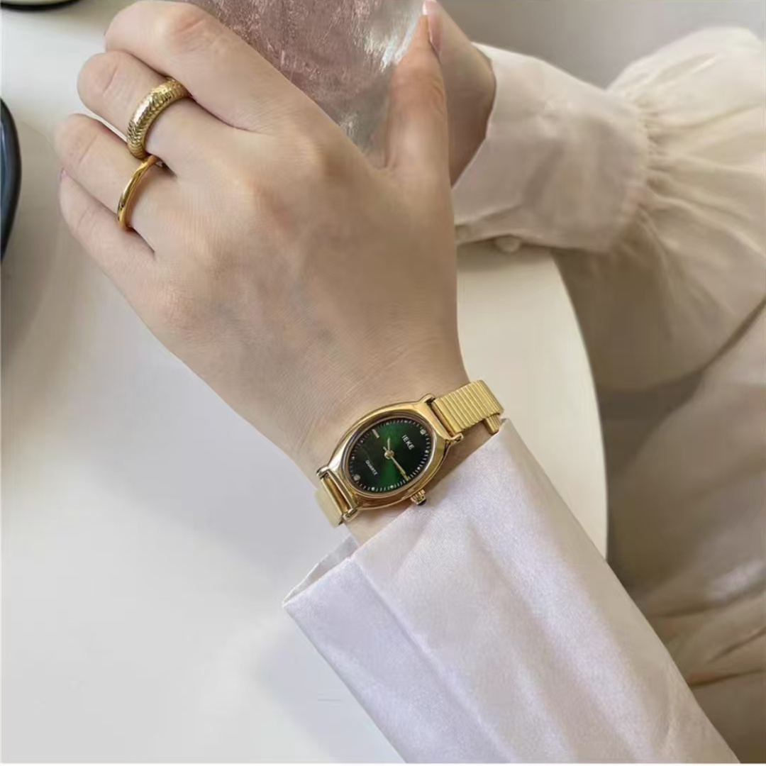 Vintage Style Rose Gold Oval Bracelet Ladies Watch