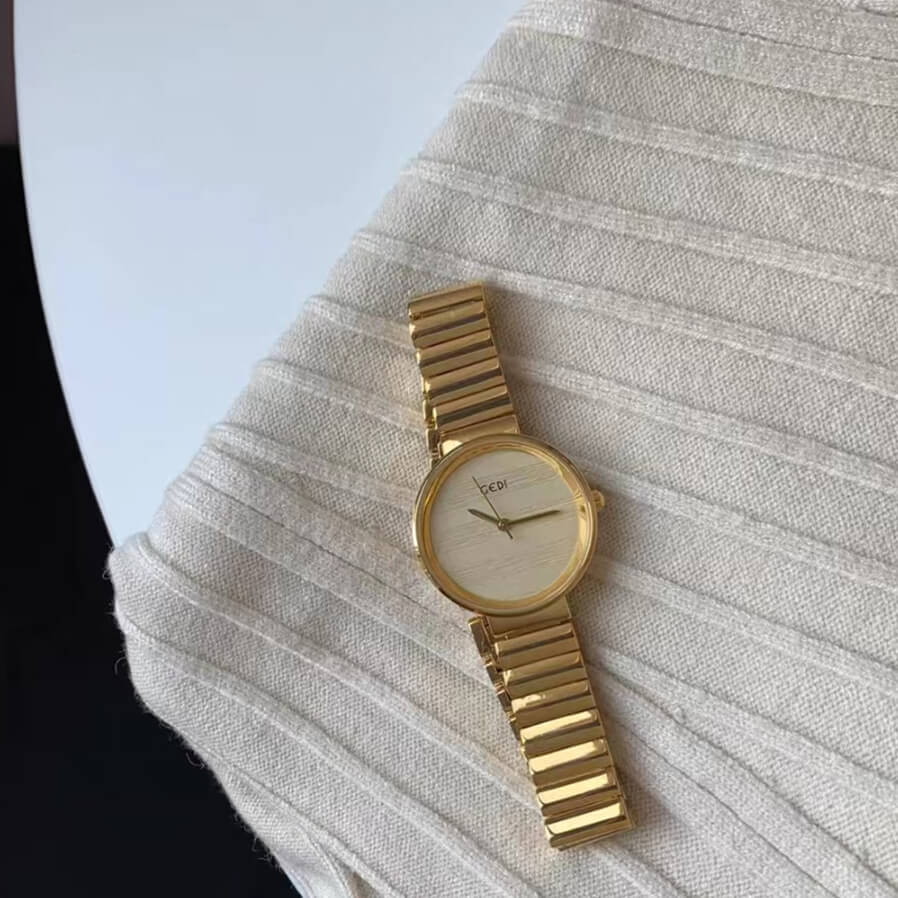 Minimalist Gold Round Face Watch for Women