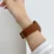 Minimalist Style Rectangle Face Brown Band Watch