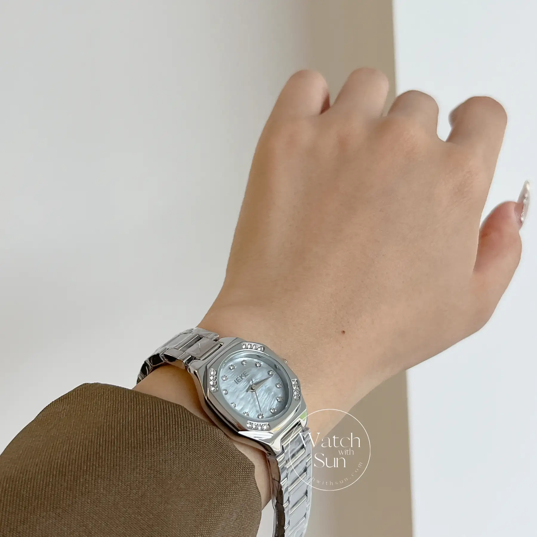 Dainty Blue Mother of Pearl Dial Silver Bracelet Watch