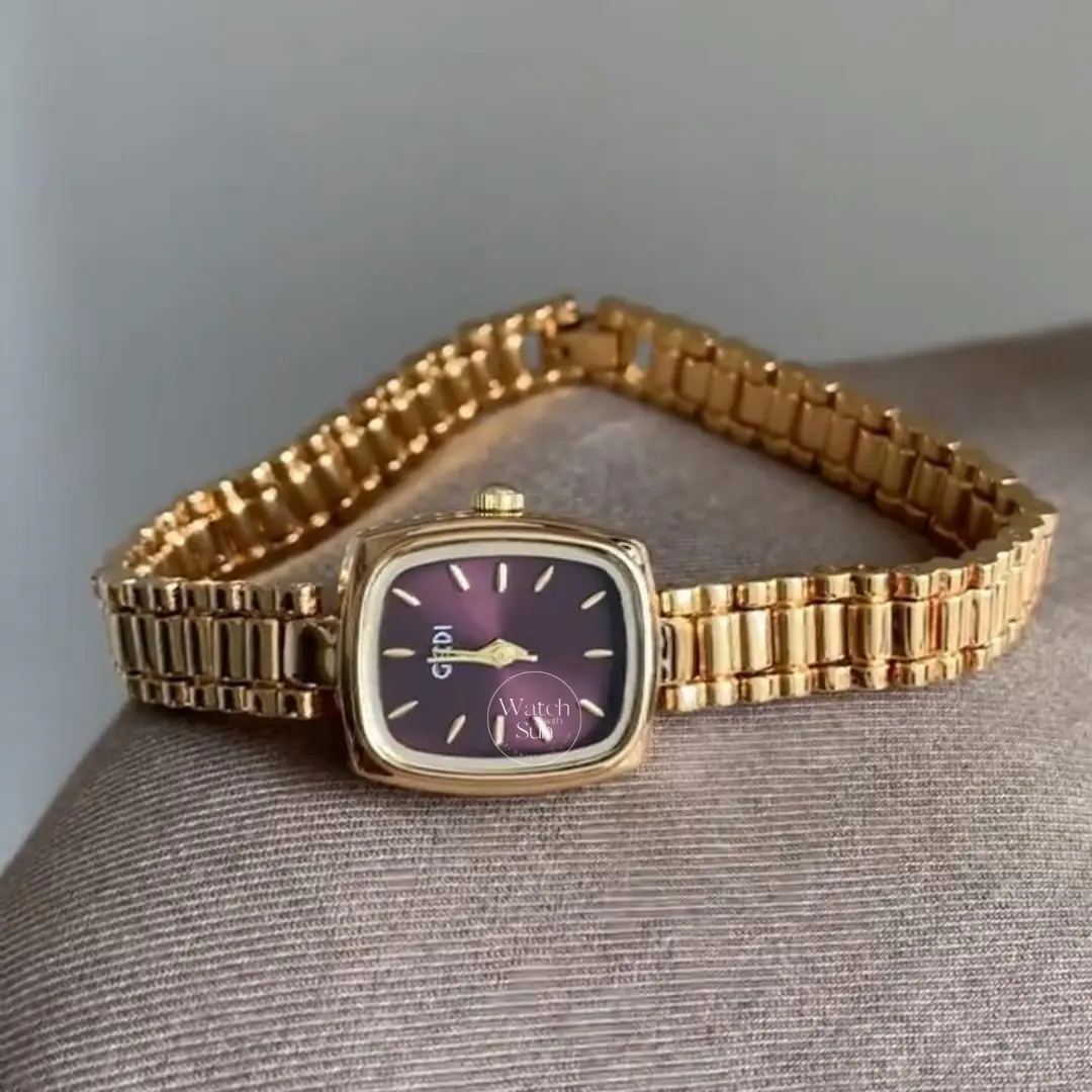Classic Gold/Purple/Blue Small Square Women's Watch