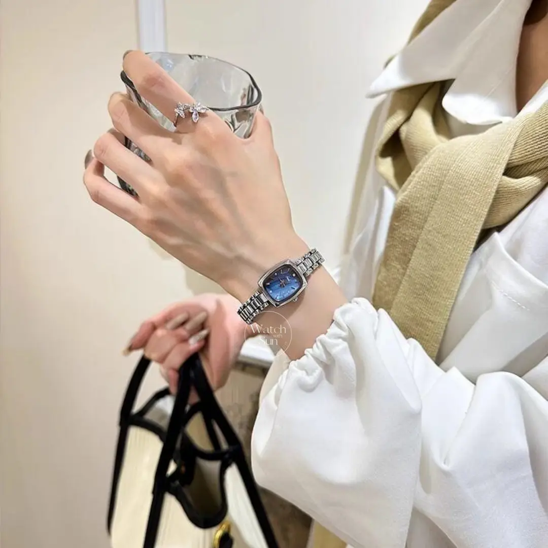 Classic Gold/Purple/Blue Small Square Women's Watch