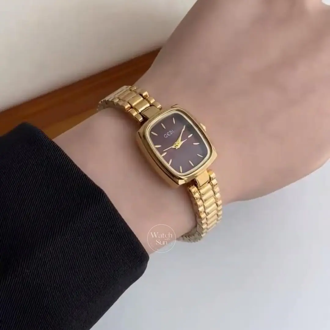 Classic Gold/Purple/Blue Small Square Women's Watch