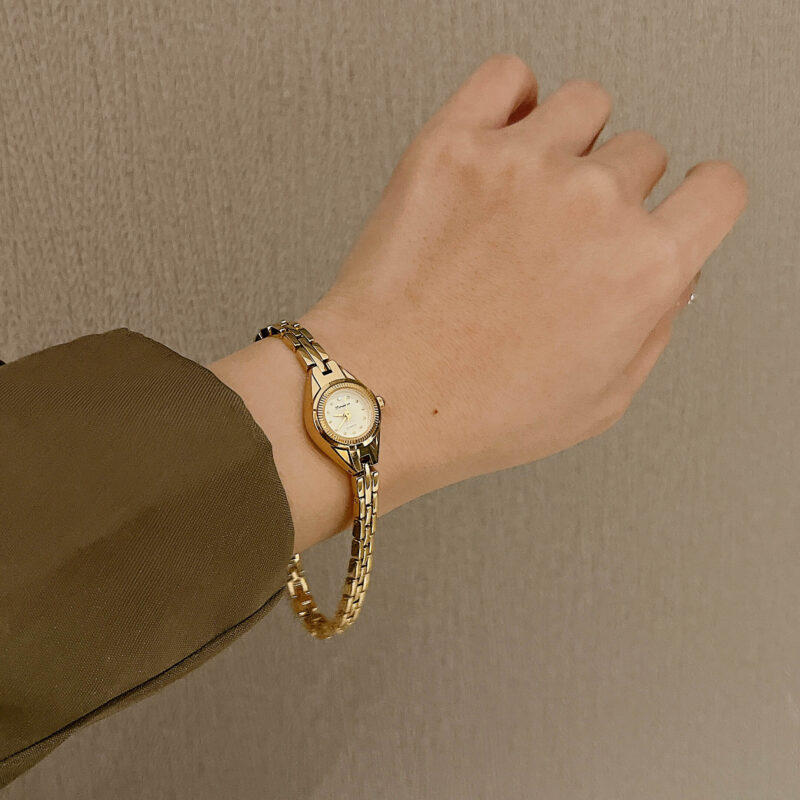 Dainty Gold Small Round Face Women's Watch