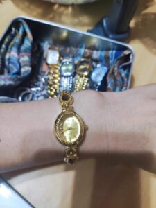Vintage Natural Tiger's Eye Stone Bracelet Watch