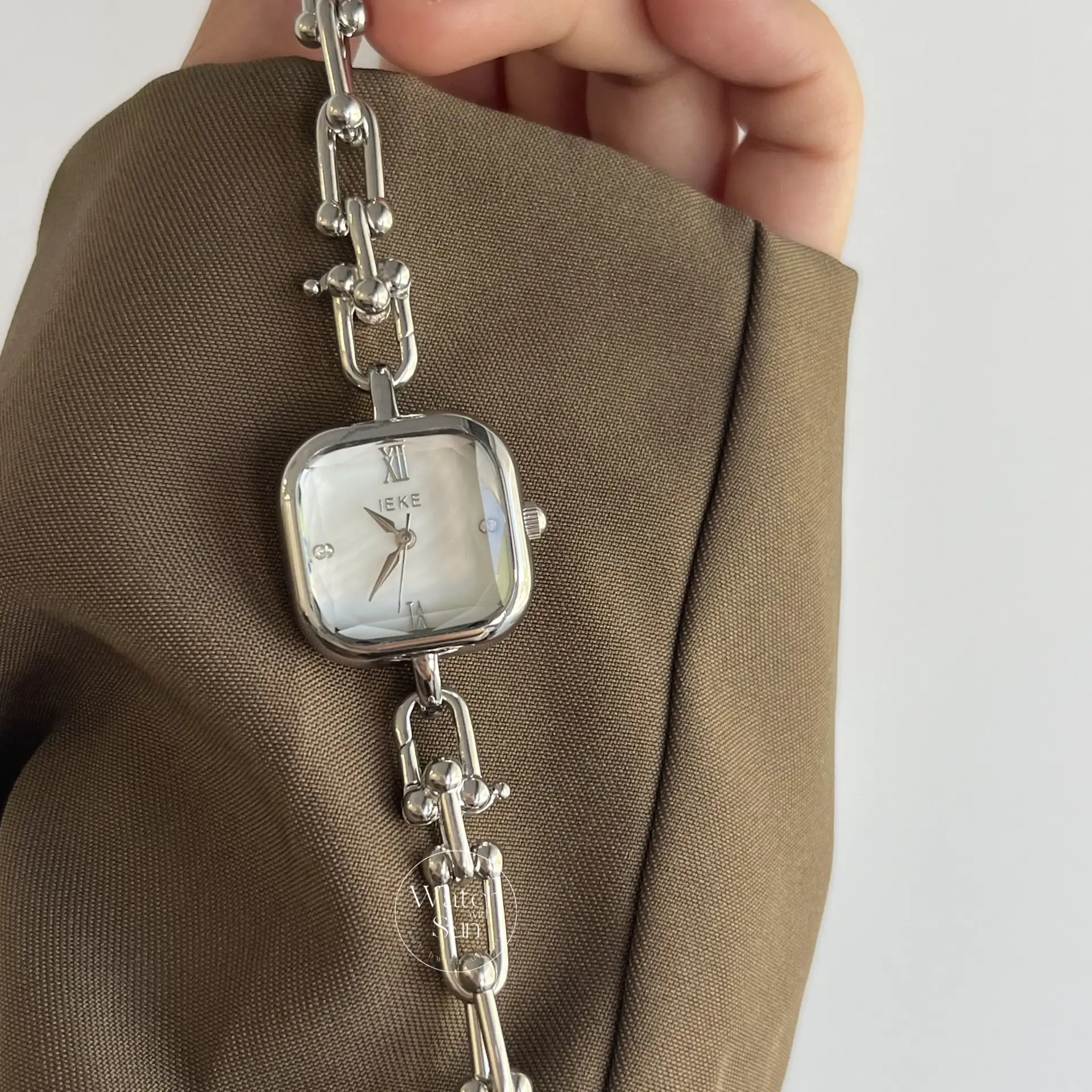 Cool Square Women’s Silver/Gold Bracelet Watch