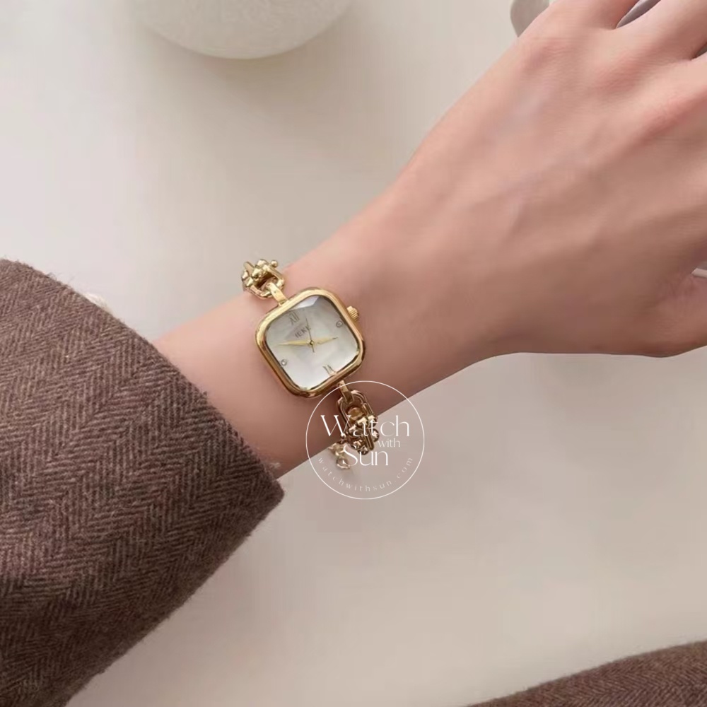 Cool Square Women's Silver/Gold Bracelet Watch