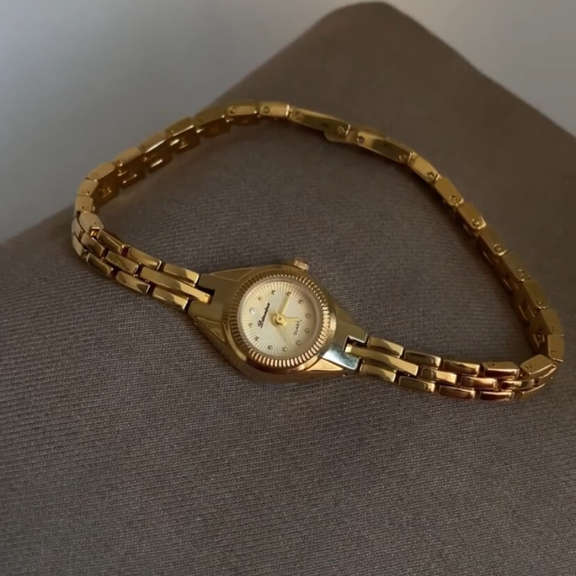 Dainty Gold Small Round Face Women's Watch