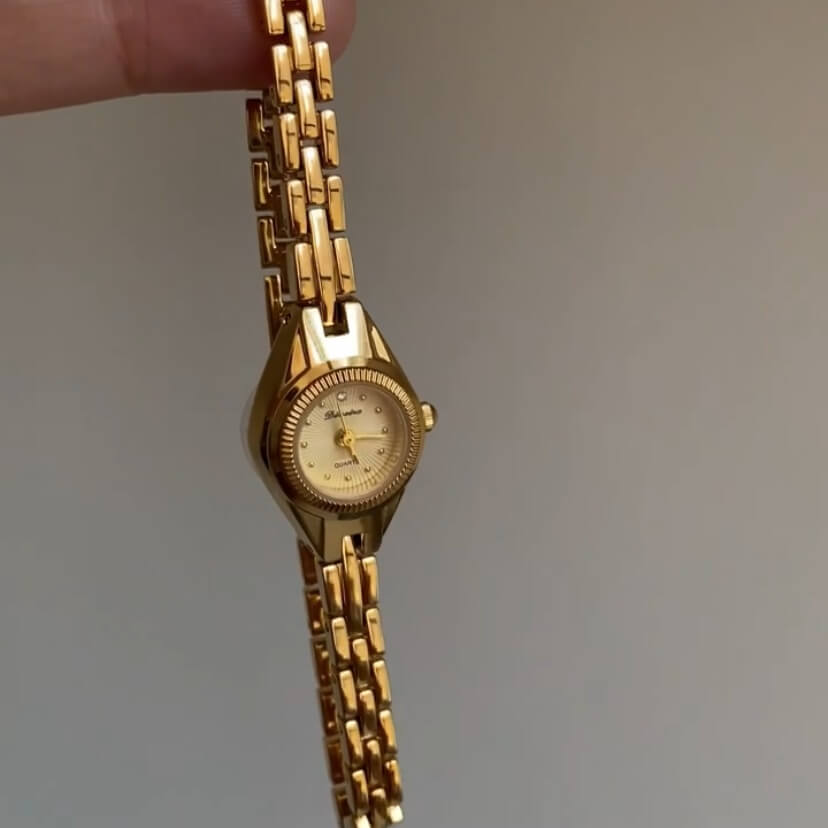 Dainty Gold Small Round Face Women's Watch
