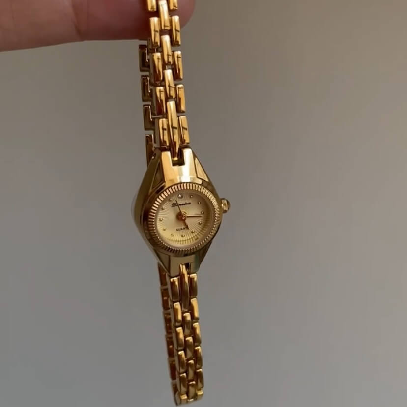 Dainty Gold Small Round Face Women's Watch