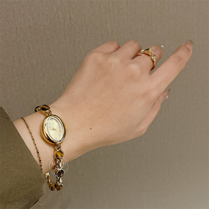 Vintage Natural Tiger's Eye Bracelet Women's Watch