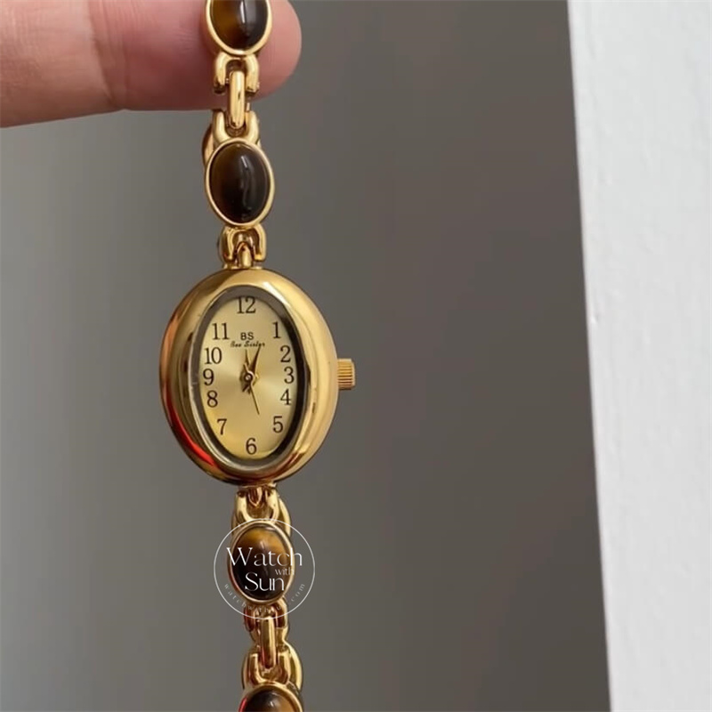 Vintage Natural Tiger's Eye Bracelet Women's Watch