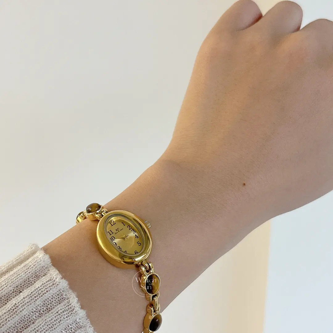 Vintage Natural Tiger's Eye Bracelet Women's Watch