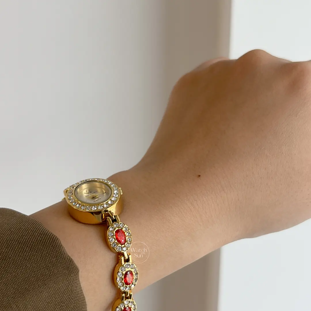 Women’s Vintage Red Cubic Zirconia Bracelet Watch
