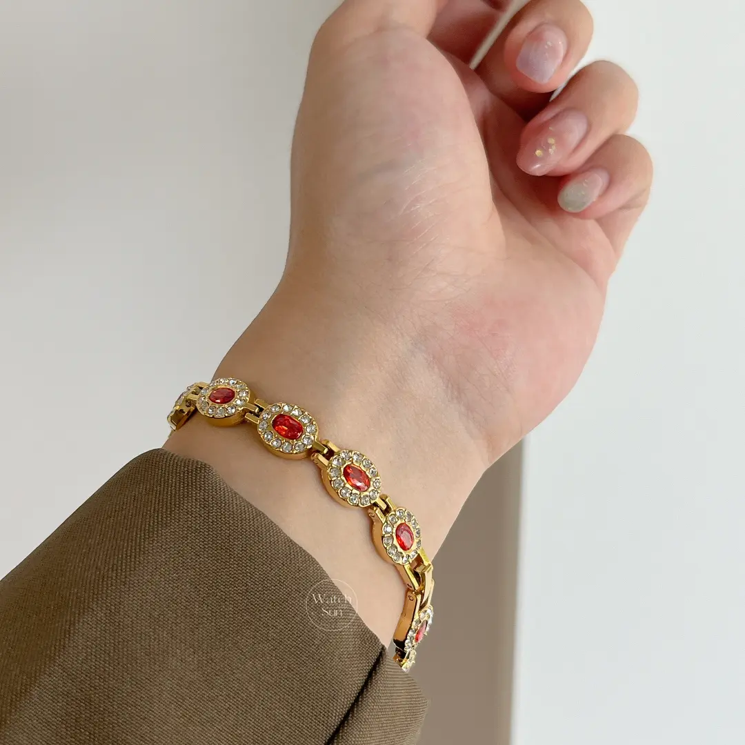 Women’s Vintage Red Cubic Zirconia Bracelet Watch