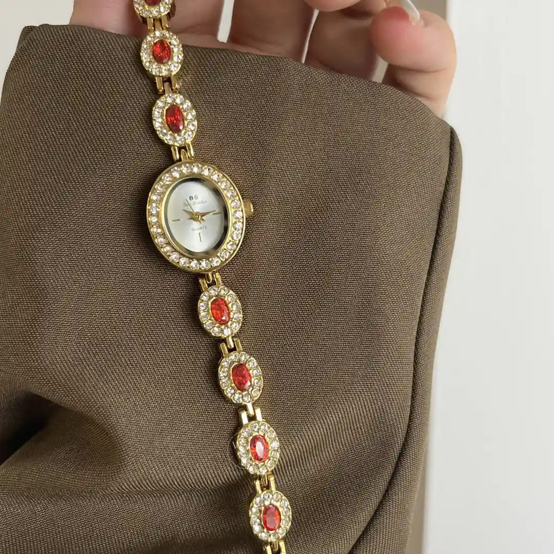 Women’s Vintage Red Cubic Zirconia Bracelet Watch