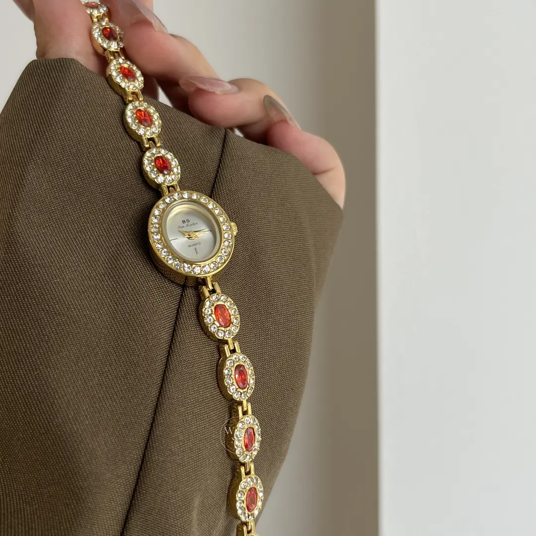 Women’s Vintage Red Cubic Zirconia Bracelet Watch