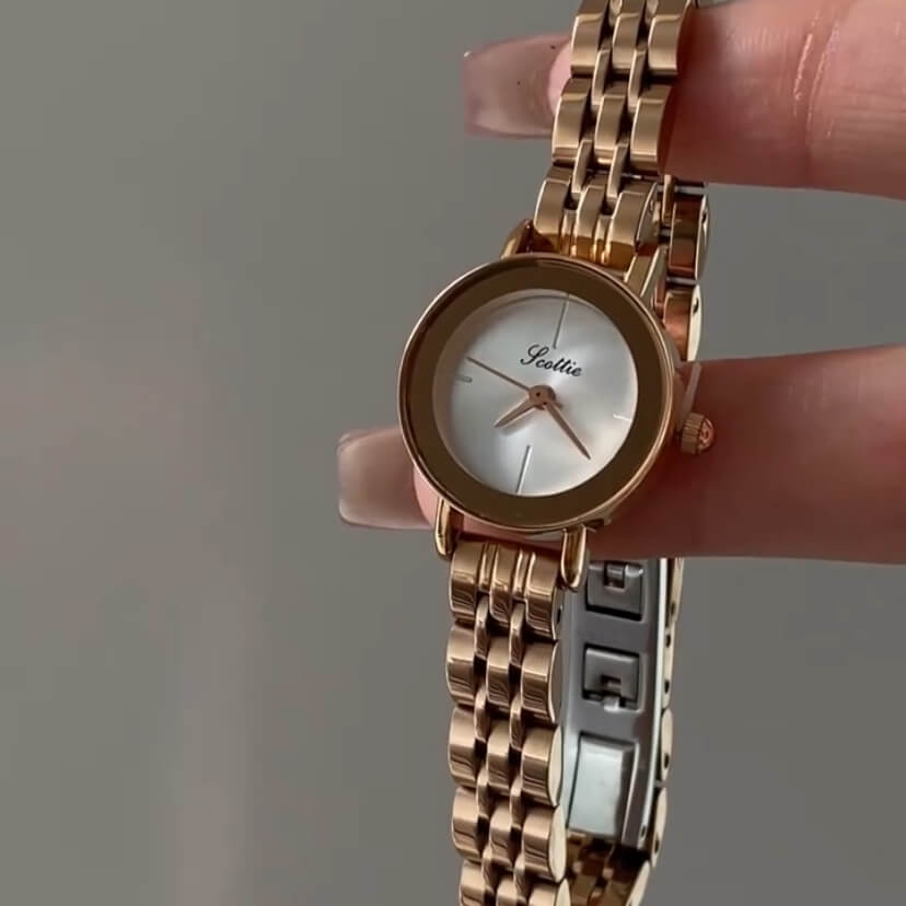 Classic Gold Round Face Women's Watch