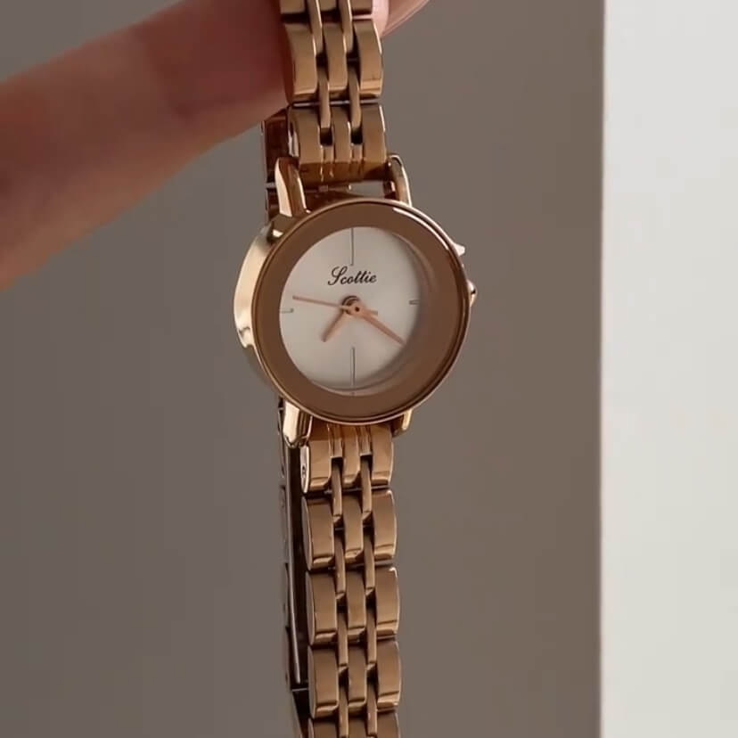 Classic Gold Round Face Women's Watch