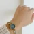 Chic Gold-Blue Mother of Pearl Bracelet Watch