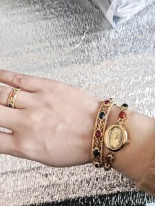 Vintage Style Colorful Nature Stone Bracelet Watch