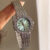 Dainty Blue Round Face Gold/Silver Bracelet Watch