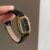 Minimalist Rectangle Gold Face Brown/Black Leather Watch
