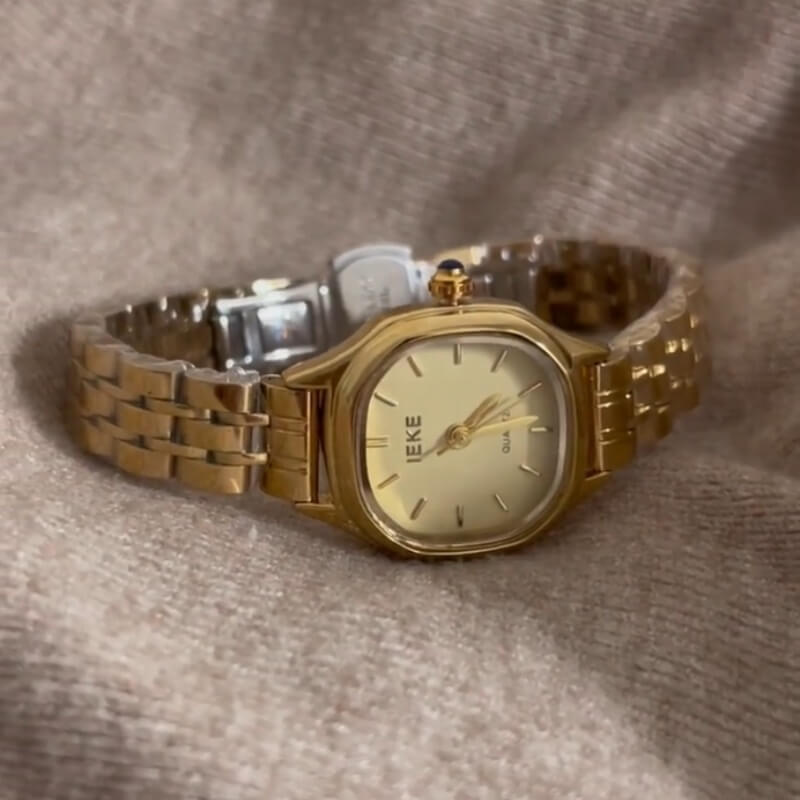 Classic Style Gold/Silver Square Face Watch for Women